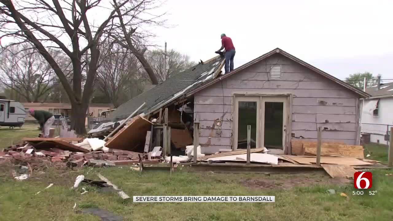 Barnsdall Community Works Together To Clear Debris From Severe Weather