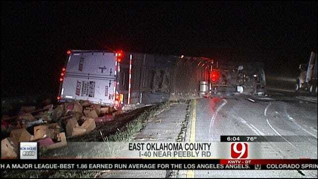 Semi Accident Covers I-40 In Lettuce