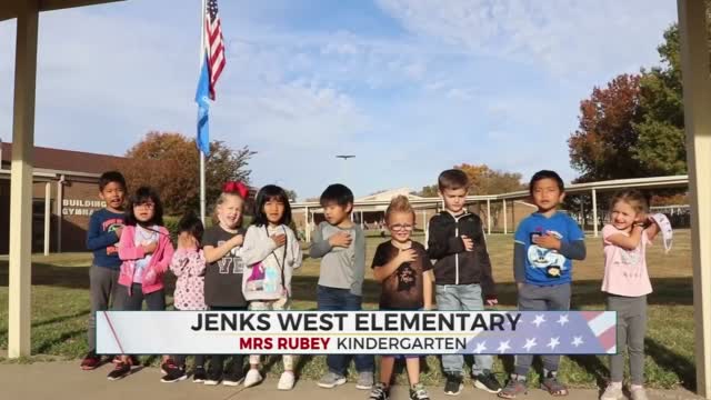 Daily Pledge: Mrs. Rubey's Kindergarten Class From Jenks West Elementary
