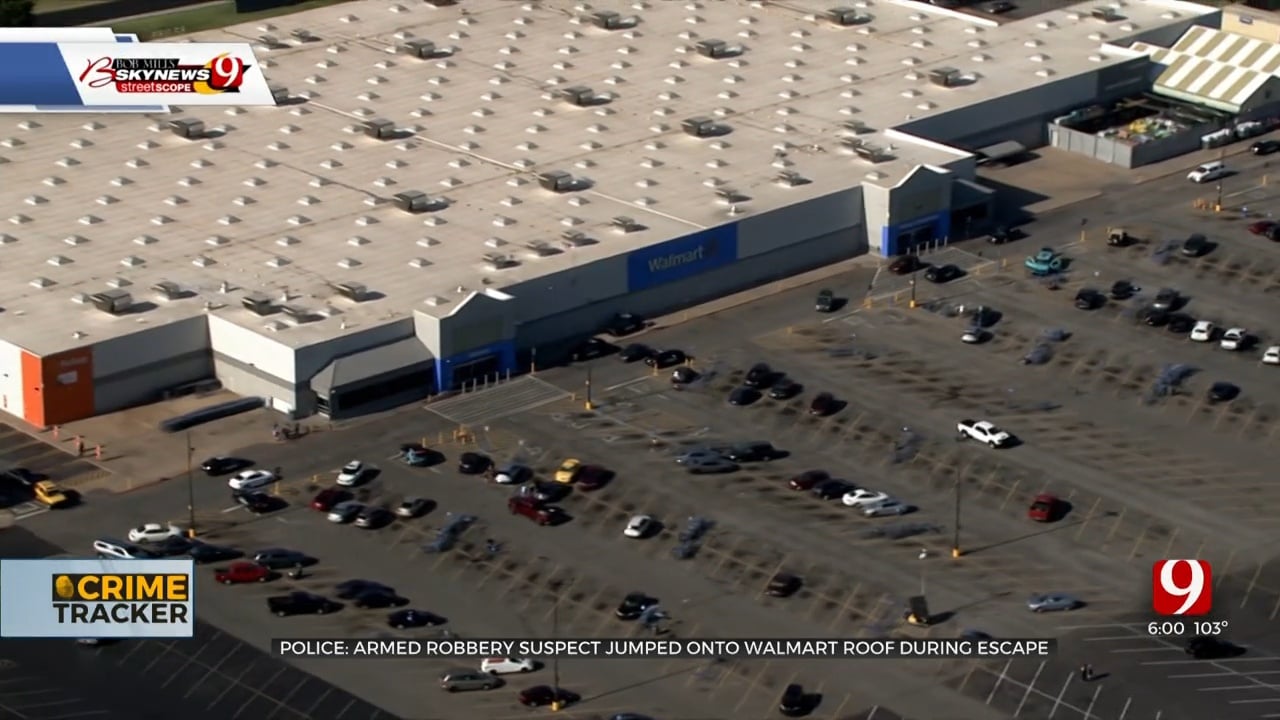 Armed Robbery Suspect Manhunt Leads Police On SW OKC Walmart Rooftop 