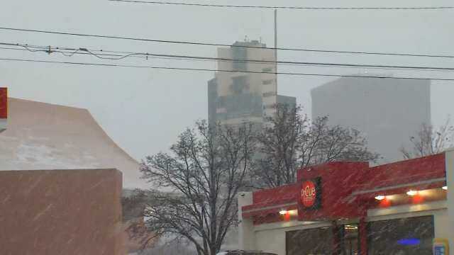 WEB EXTRA: Video Of Snow In Bartlesville At Cherokee And Adams