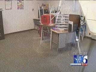 Flooding Damages A Sallisaw Middle School