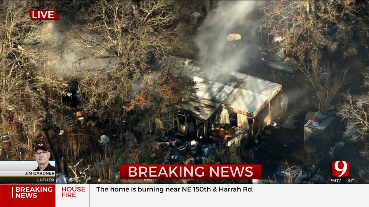 OKC, Luther Firefighters On Scene Of House Fire In Southeast Luther
