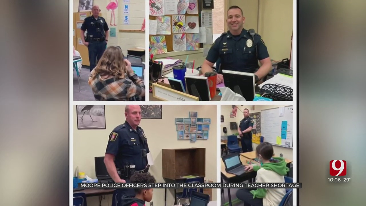 Police Officers Step In As Substitutes At Moore Public Schools 