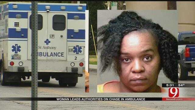OKC Woman Leads Authorities On Chase In Stolen Ambulance