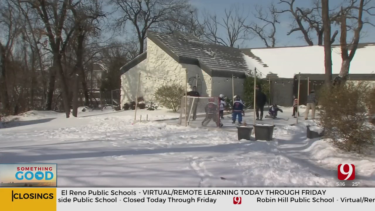 Edmond Family Gets Creative For Son’s 8th Birthday, Builds Hockey Rink In Their Front Yard