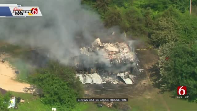 Watch: Osage SkyNews 6 Flies Over Tulsa House Fire 