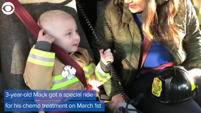 Firefighters Give 3-Year-Old Boy Ride To Chemo Treatment