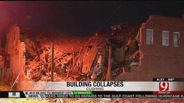 Officials Investigate After Cushing Building Collapses