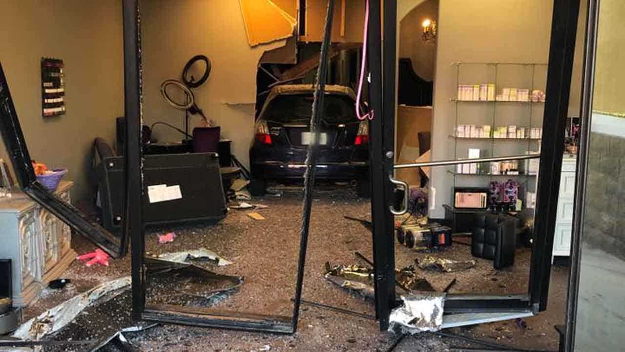 Car Crashes Into Claremore Salon