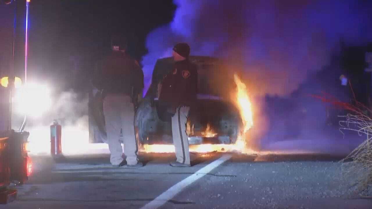 WEB EXTRA: Video Of A Tulsa Car Fire