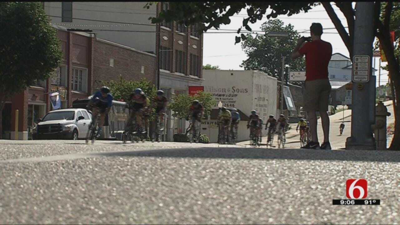 Despite Hot Temperature, Cyclists Take To Downtown Sand Springs Streets