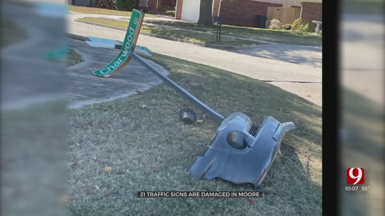 City of Moore Replaces Thousands of Dollars’ Worth of Damaged Stop Signs 
