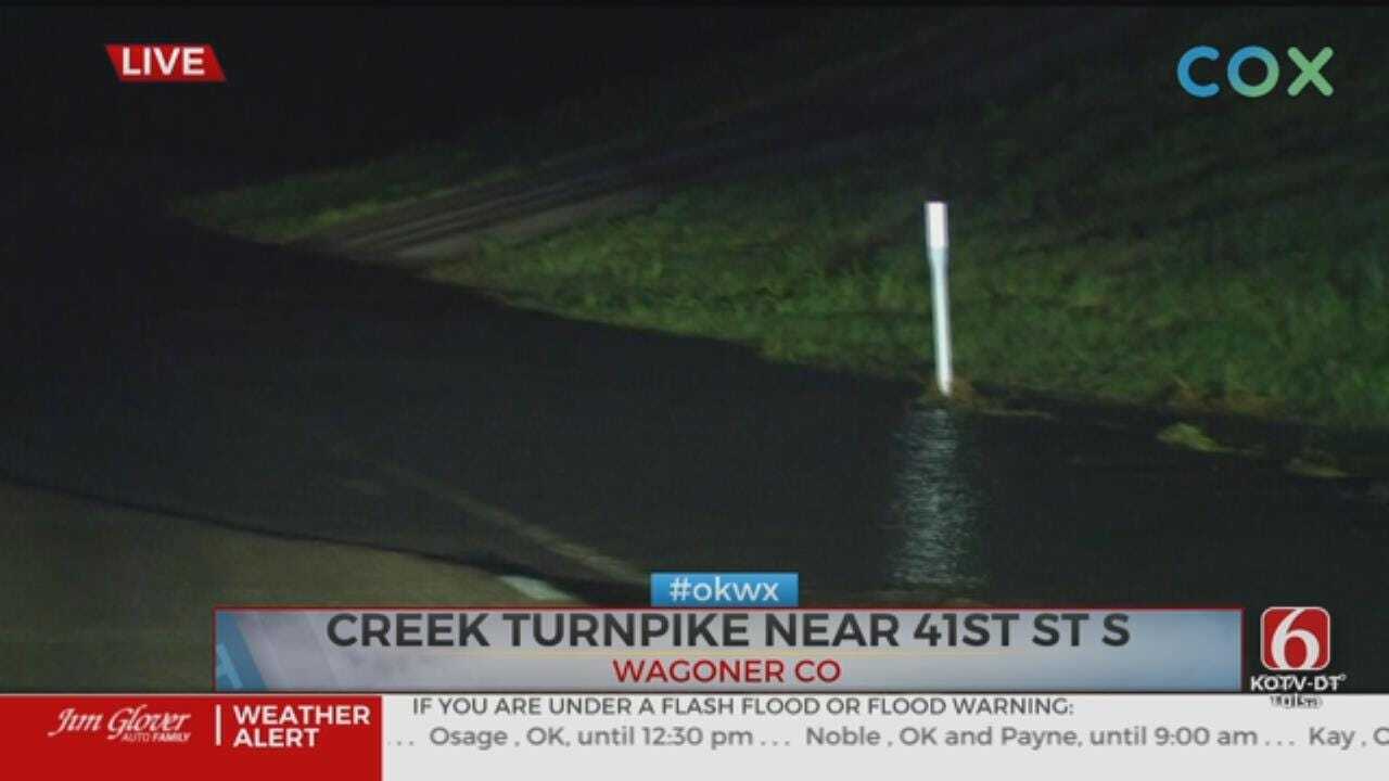 Flooding Closes Part of Creek Turnpike In Wagoner County