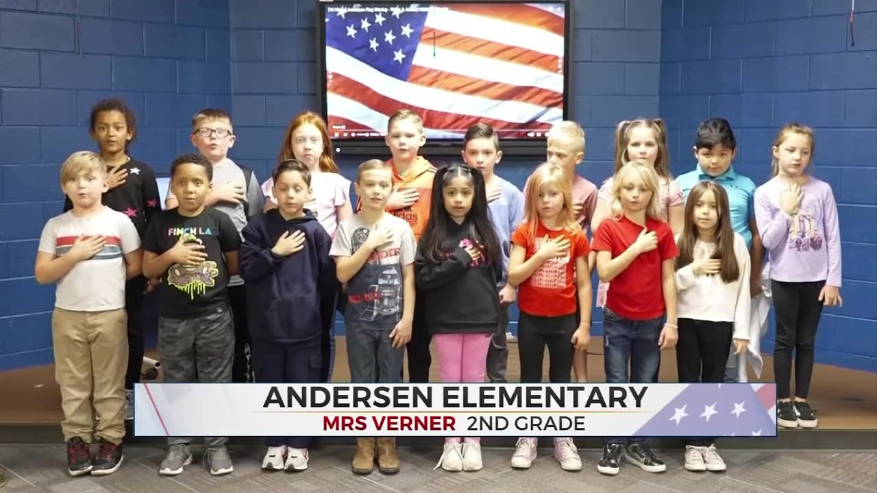 Daily Pledge: Mrs. Verner's 2nd Grade Class From Andersen Elementary