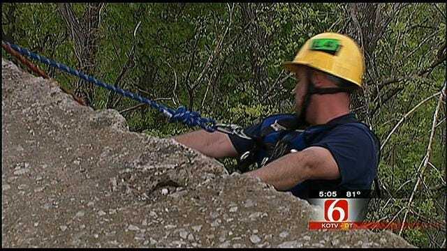 Tulsa Firefighters Train For High Angle Rope Rescue