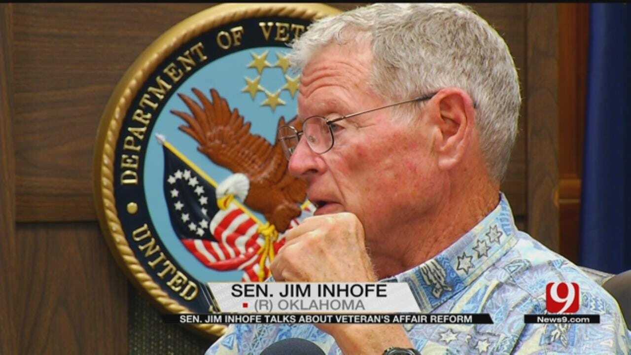 Sen. Jim Inhofe Holds News Conference To Discuss Efforts To Reform VA