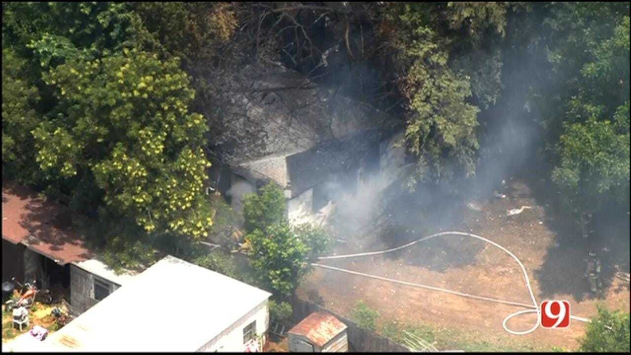 WEB EXTRA: SkyNews 9 Flies Over House Fire In SW OKC