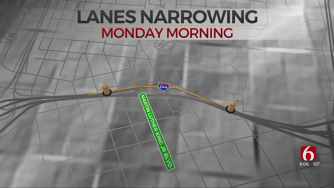 Lanes Narrowing In Tulsa On October 18
