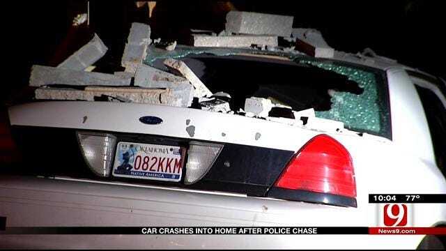 Car Crashes INto OKC Home After Police Chase