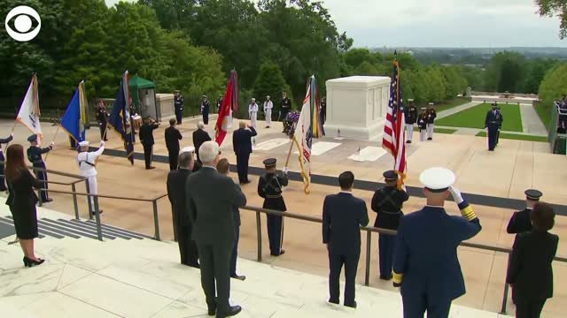 Watch: President Trump Visits Tomb Of The Unknown Soldier