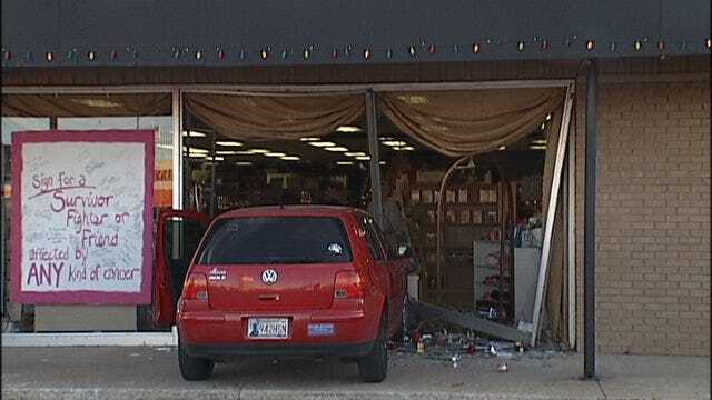 Stalled Car Crashes Into Tulsa Candle Shop