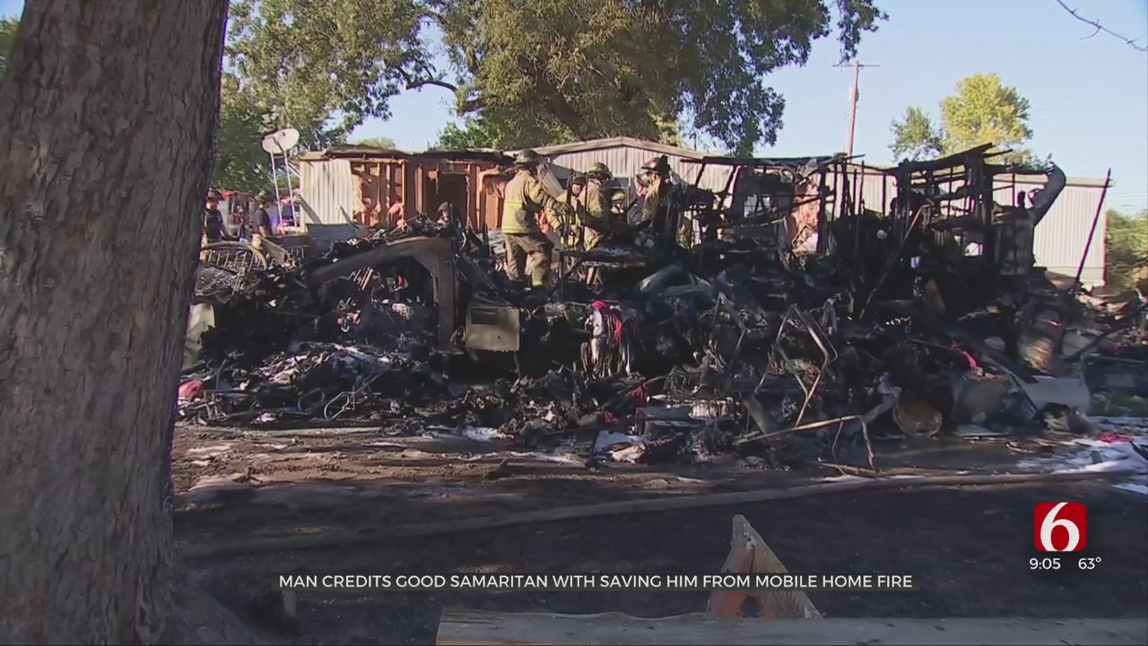 Man Credits Passerby With Saving Him From Mobile Home Fire 