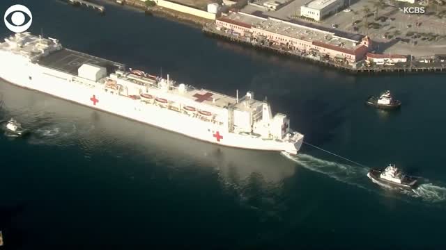 Watch: USNS Mercy leaves Port of Los Angeles