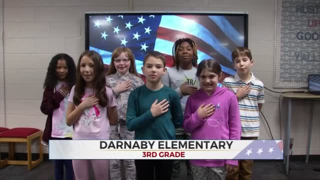 Daily Pledge: Students From Darnaby Elementary 3rd Grade Class