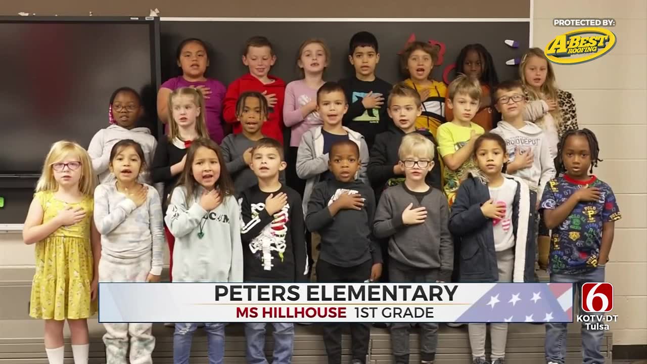 Daily Pledge: 1st-Grade Students From Peters Elementary