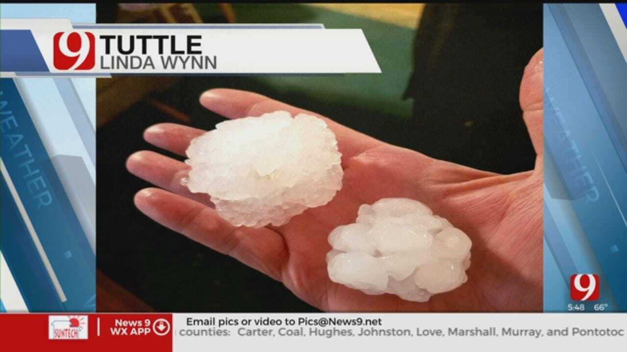 WATCH: Viewers Send News 9 Pics Of Huge Hail On Tuttle