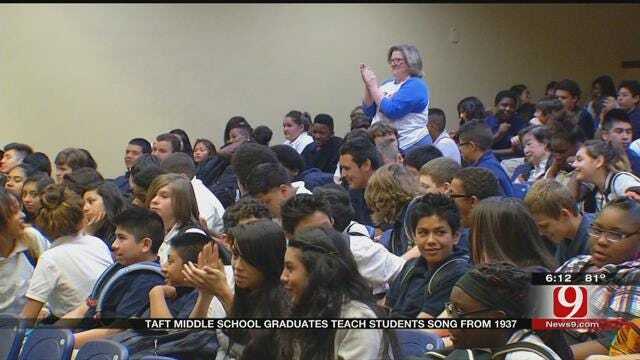 Taft Middle School Graduates Teach Student Song From 1937
