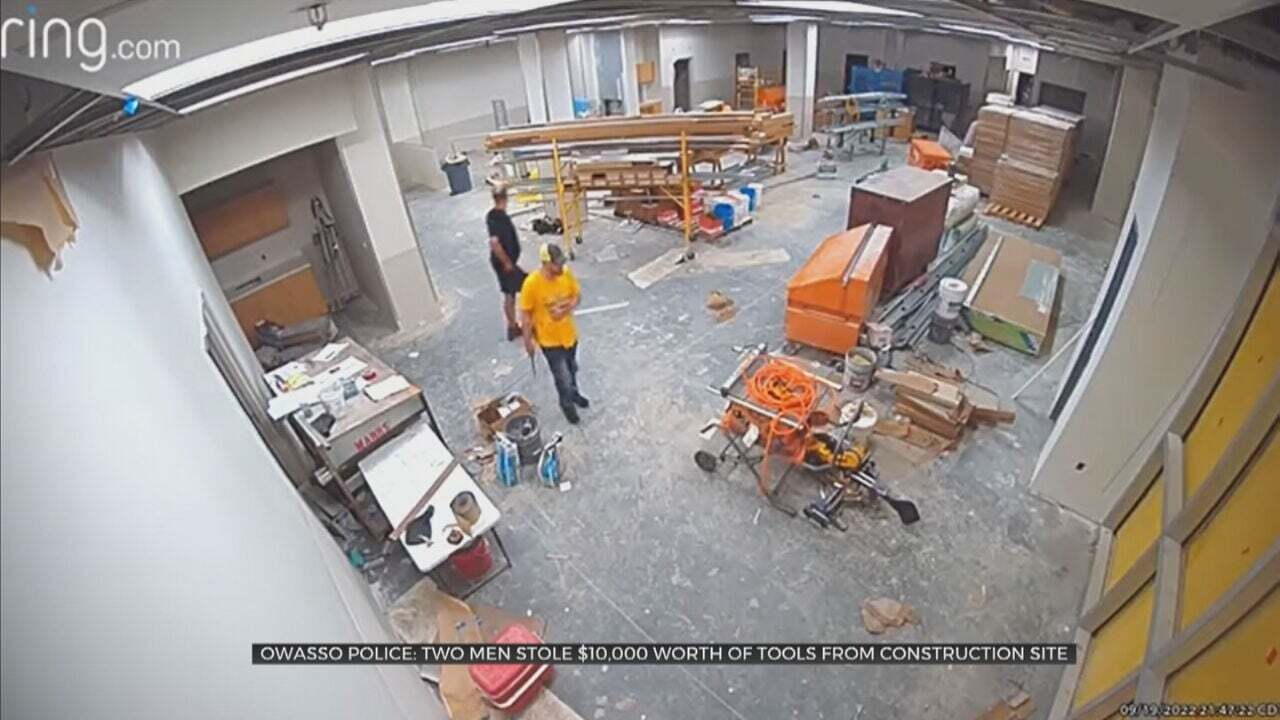 Caught On Camera: Owasso Police Search For 2 Men Accused Of Stealing $10,000 Worth Of Tools From Construction Site