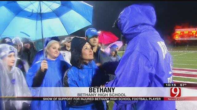 WEB EXTRA: Show Of Support For Injured Bethany HS Football Player