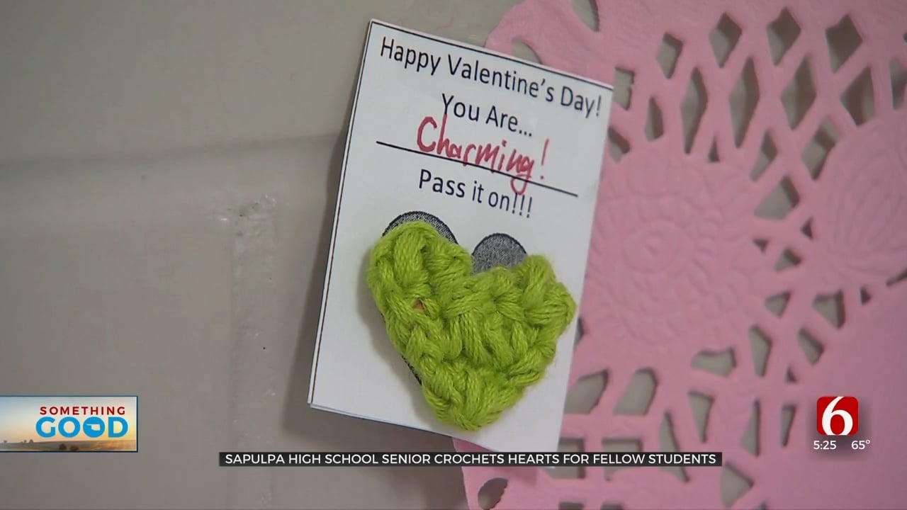 Sapulpa Students Get Valentine's Day Surprise With Crochet Hearts