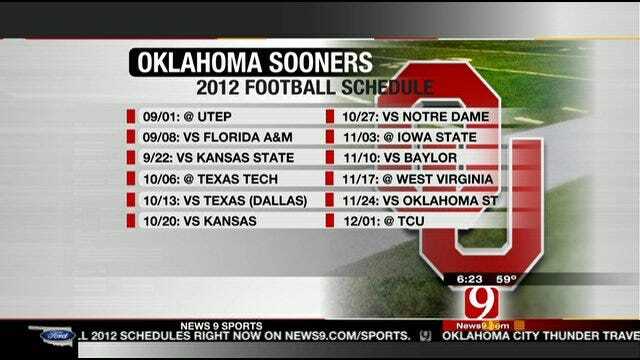 OU Releases 2012 Non-Conference Football Schedule