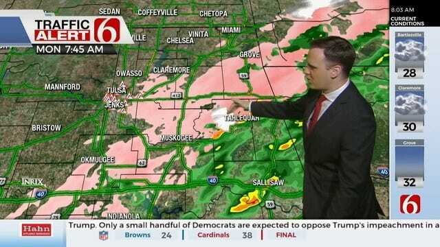 WATCH: Icy Conditions Impact Travel East Of Tulsa