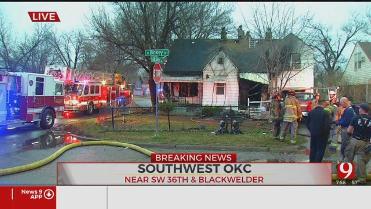 Firefighters Battle SW Oklahoma City House Fire