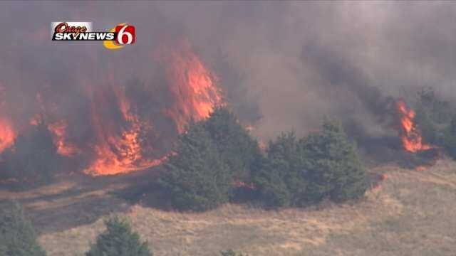 WEB EXTRA: Video From Osage SkyNews 6 Of Pawnee County Wildfire