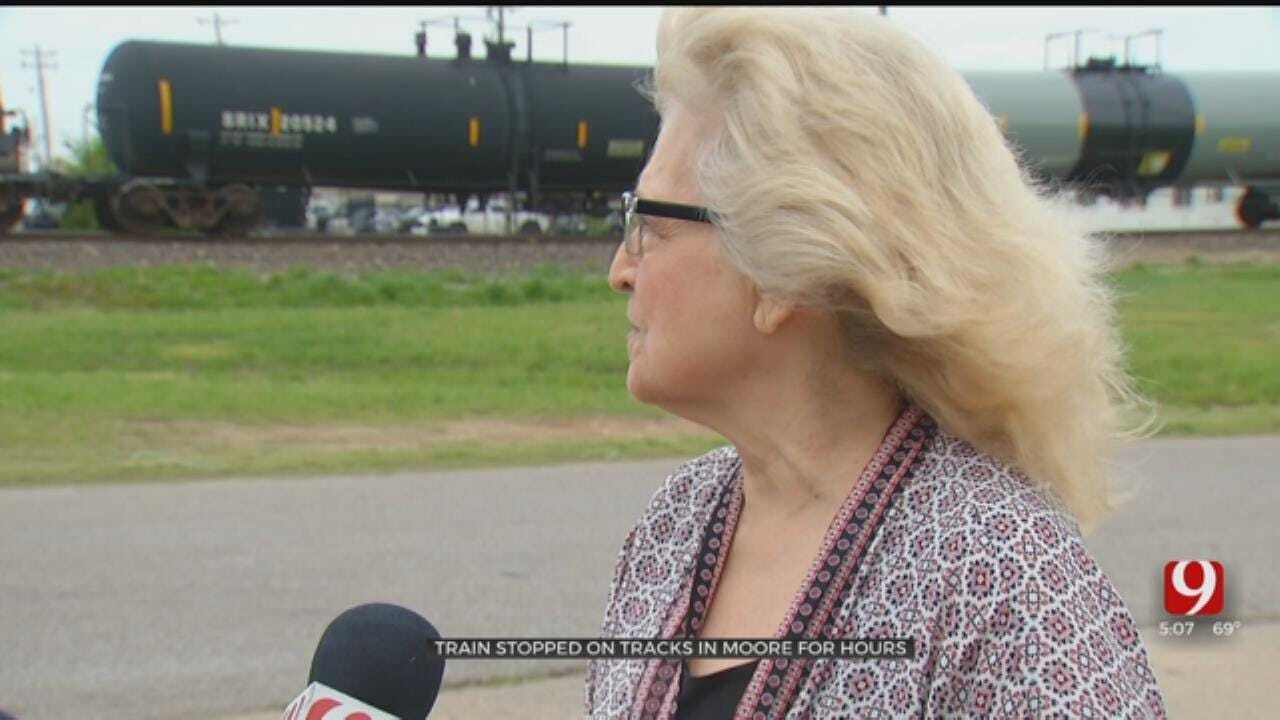 Moore Residents Frustrated After Train Stuck On Tracks For Over 24 Hours