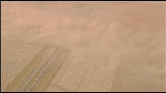 Bob Mills SkyNews 9 HD Flies Over Dust Storm In Kay County