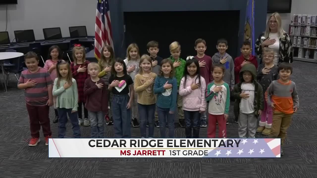 Daily Pledge: 1st Grade Students From Cedar Ridge Elementary
