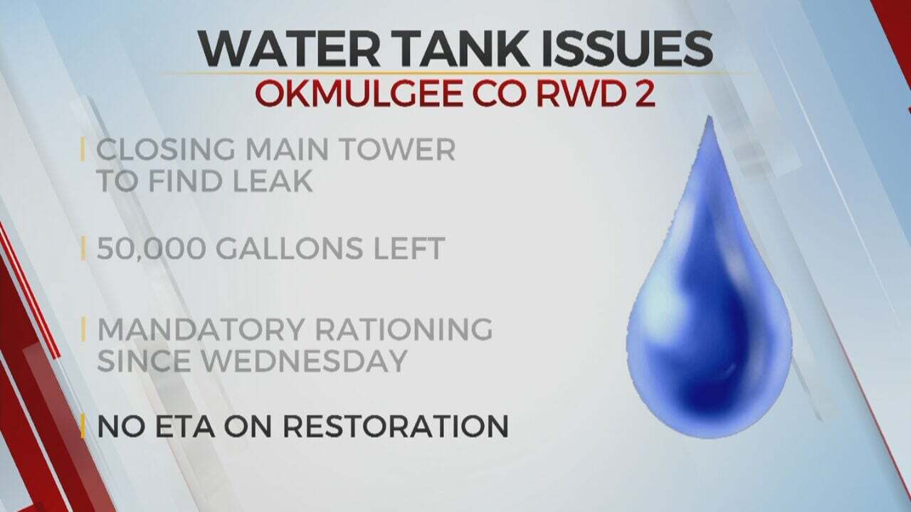 More Water Outages Expected In Okmulgee As Crews Work To Fix Storage Tank Leak