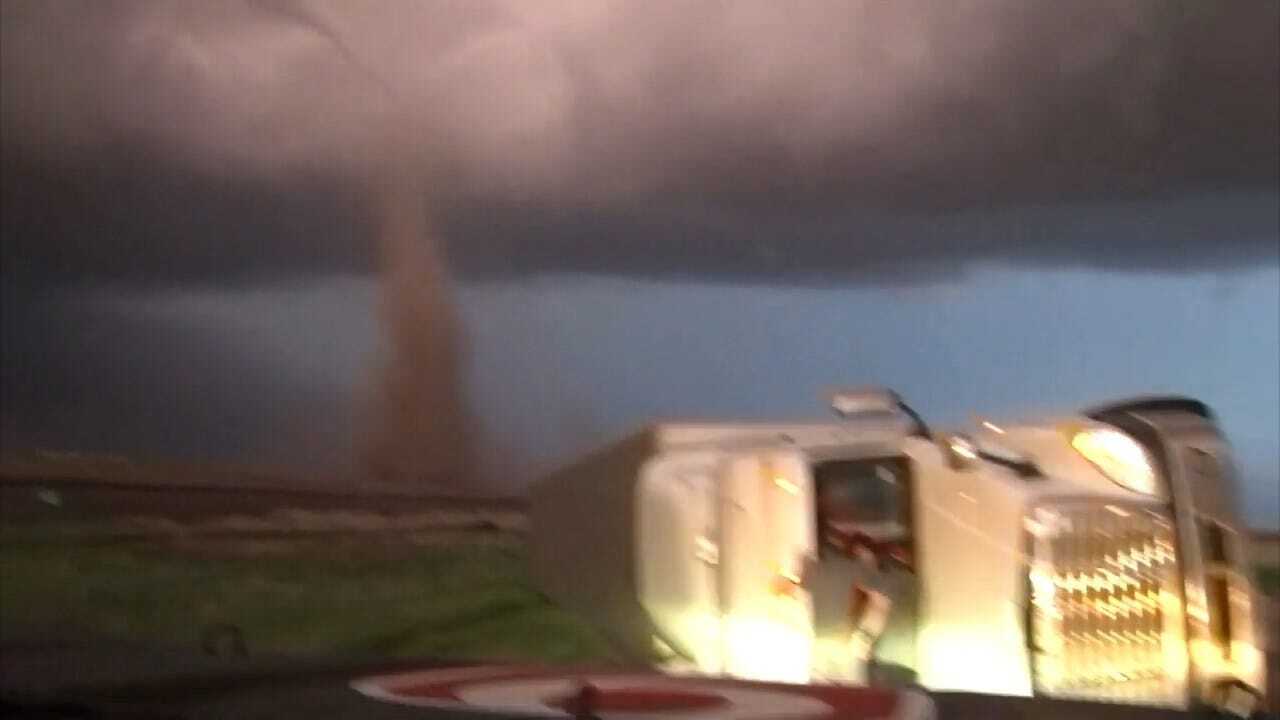 WATCH: Tornado Knocks Over Semi-Truck; Val Works To Help Driver