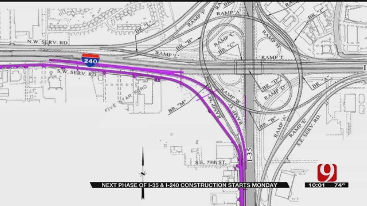 ODOT Project Begins Monday At I-35/I-240 Interchange