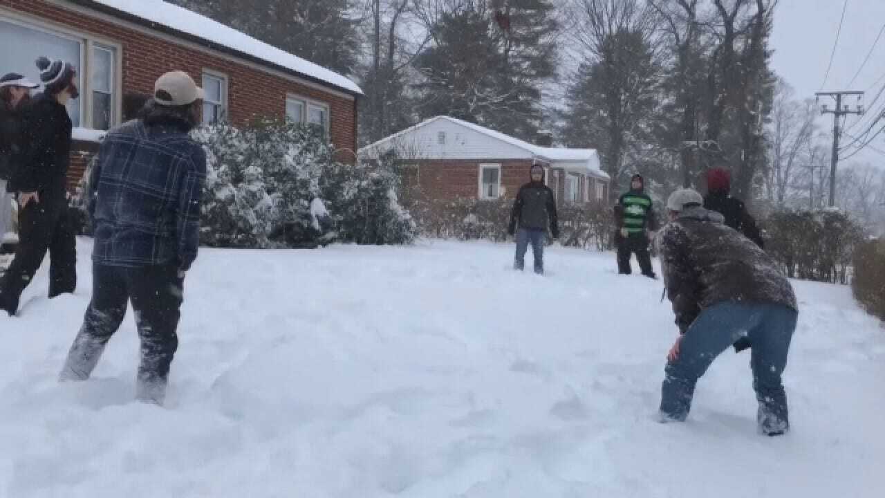 Residents Enjoy, Battle Historic Snows In Areas Of Virginia