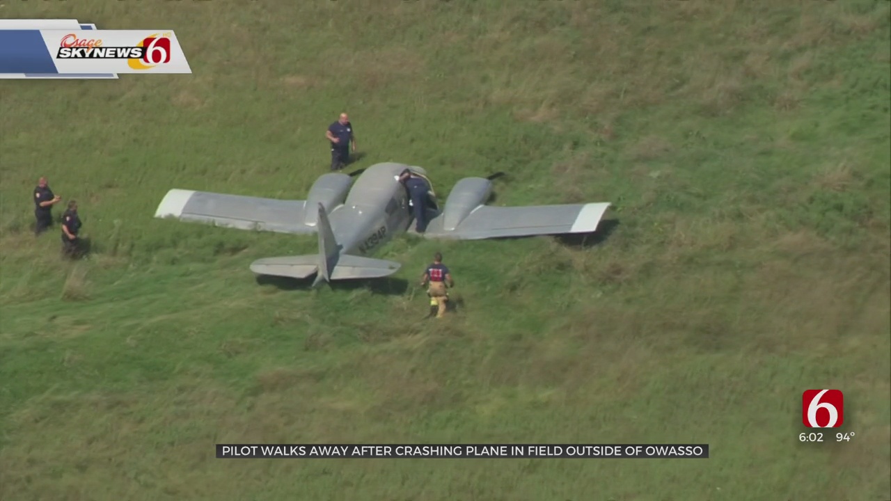Plane Crash Lands In Owasso Field; No Injuries Reported