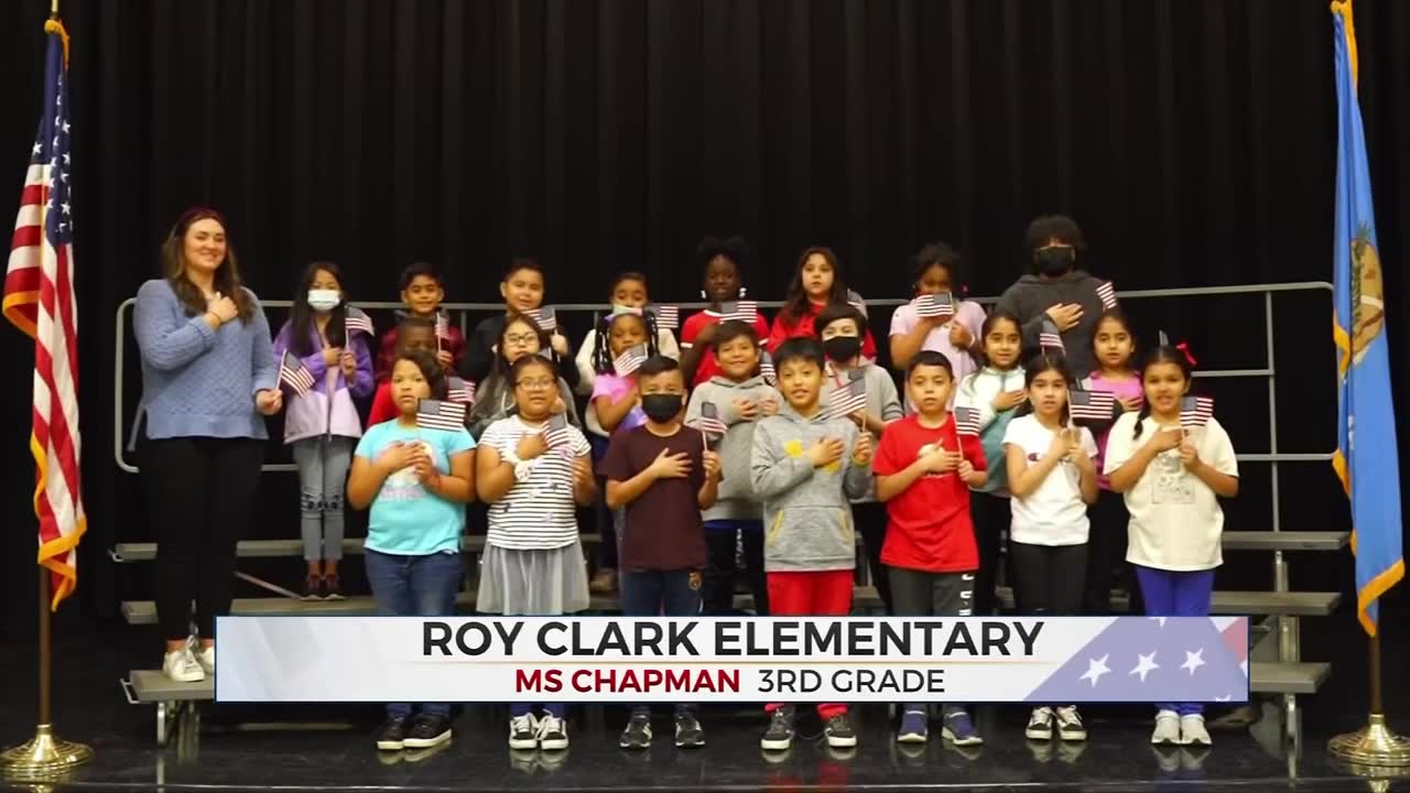Daily Pledge: Students From Roy Clark Elementary 3rd-Grade Class