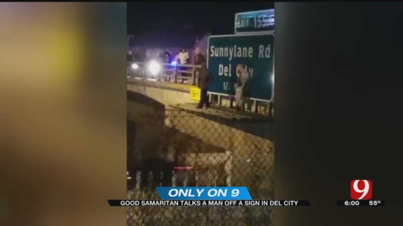 Video Captures Moment Good Samaritan Talks Man Off Sign In Del City