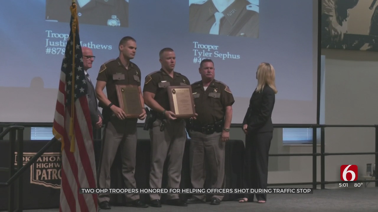 Highway Troopers Honored For Their Response To Deadly 2020 Shooting Of Tulsa Officers